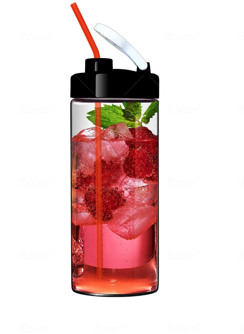 Sun's Tea Glass Travel Mug | Shaker Bottle | Water Tumbler | Water Glasses | 20oz with Lid | Ultra Clear Glass | Non-Plastic - Image 1